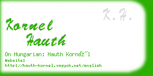 kornel hauth business card